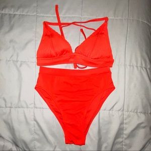 Ribbed high waisted bikini